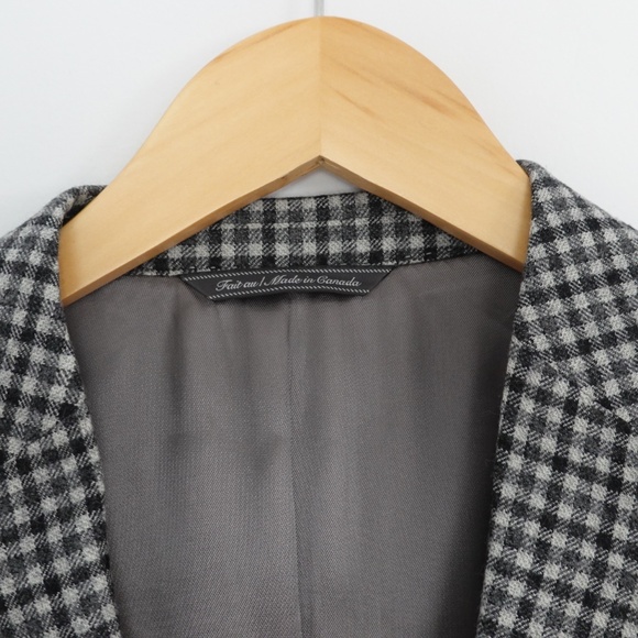 BNWT Harry Rosen Checkered Pattern Black and White Blazer - Size 42S - Picture 5 of 10